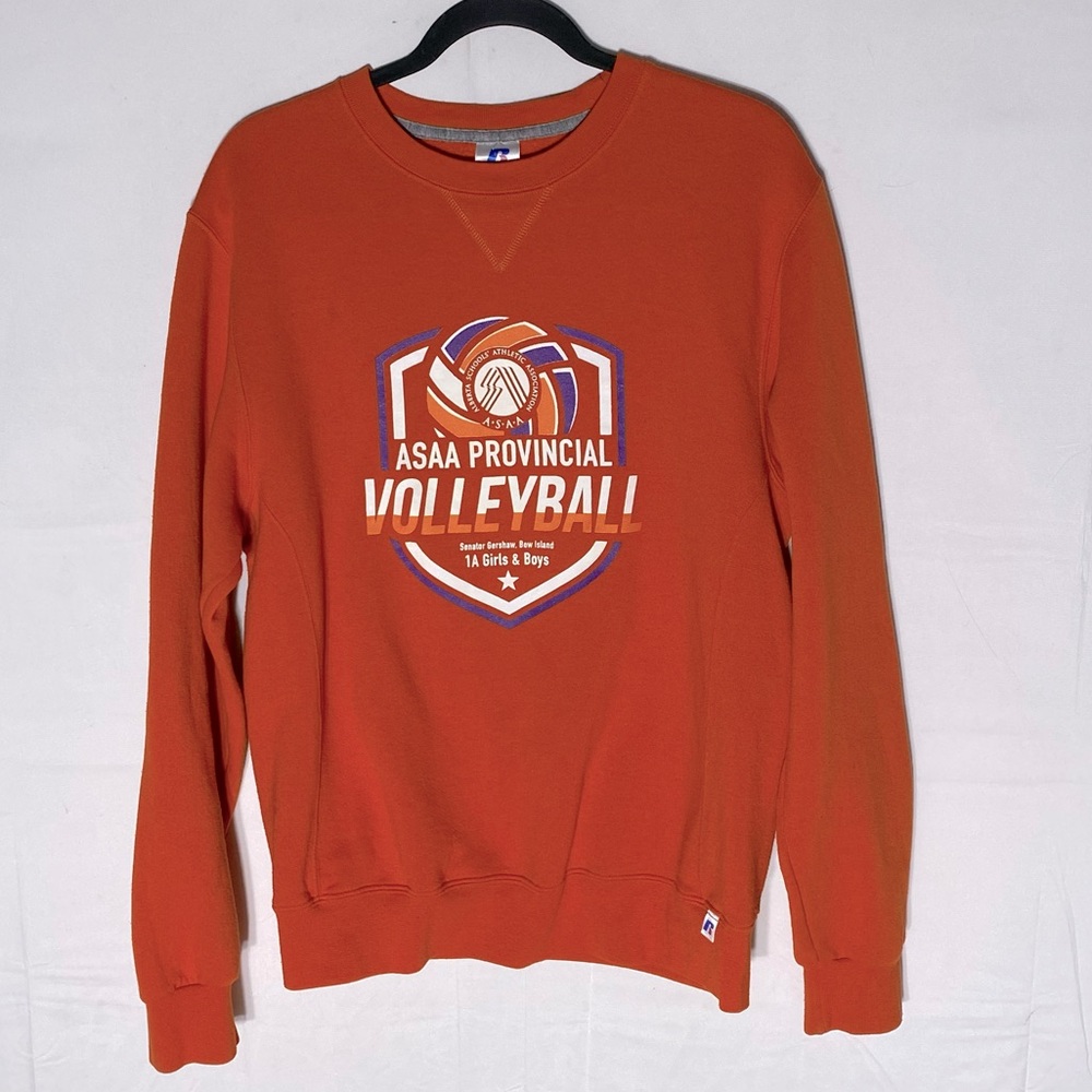 Vintage Russell Athletic Orange ASAA Provincial Volleyball Crew Neck Sweatshirt